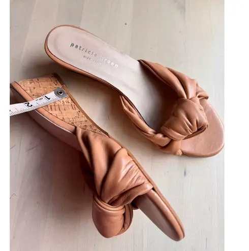 Patricia green Tan savannah knotted bow cork wedge size 8