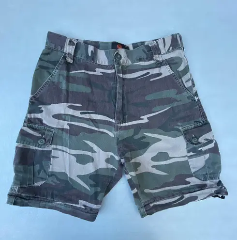 Game Winner Vintage Green Camo Cargo Pants Zip Off Shorts