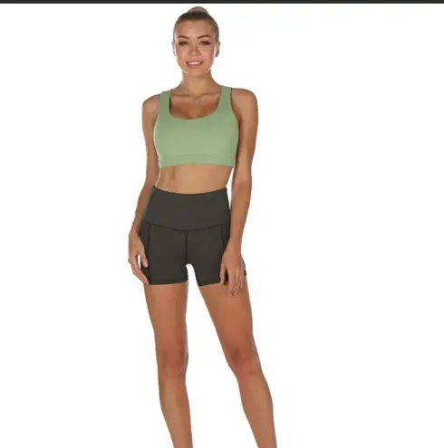 NWT MINT Medium Support Strappy Padded Sportsbra Green