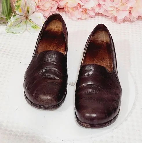 Dansko Pia Brown Leather Double Gore Slip On Flat Loafers