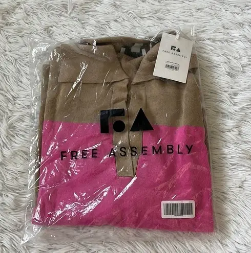 Free Assembly Women's Rugby Polo Sweater size Large Pink