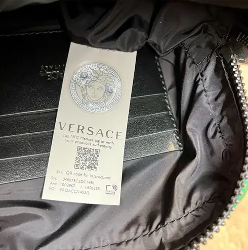 Versace NWOT  Medusa Green Nylon Crossbody Bag