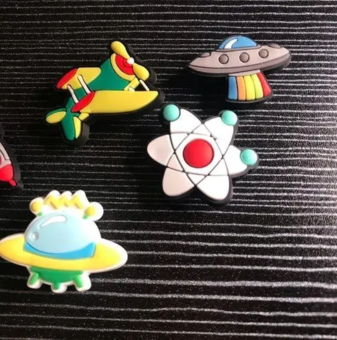 Space and Airplane Little Boy Themed Croc Charms *Bundle 3 Save 20%* Blue