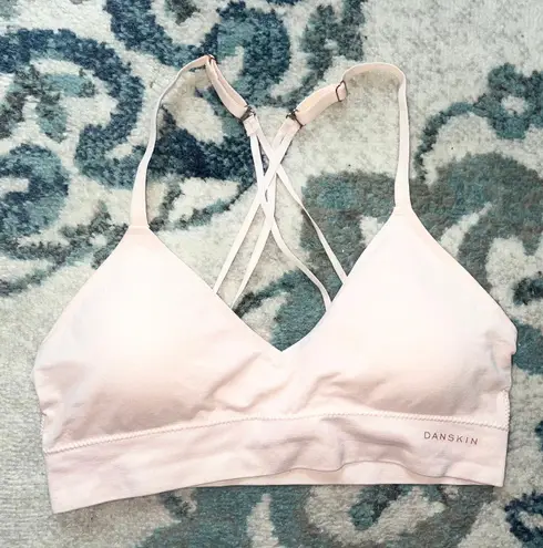 Danskin Sports Bra Bralette Peach Cross Back