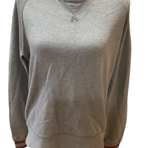 American Eagle  Pullover Sweatshirt, Grey with Maroon Stripes, 100% Cotton, XS