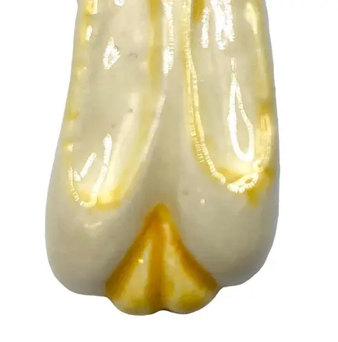 Handmade Vintage Ballet Dance Slippers Shoes Stud Earrings Bespoke Yellow Ribbon Ceramic