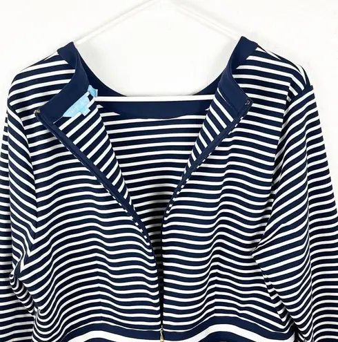 Draper James Presley Ponte Navy And White Striped Dress, Size XXL