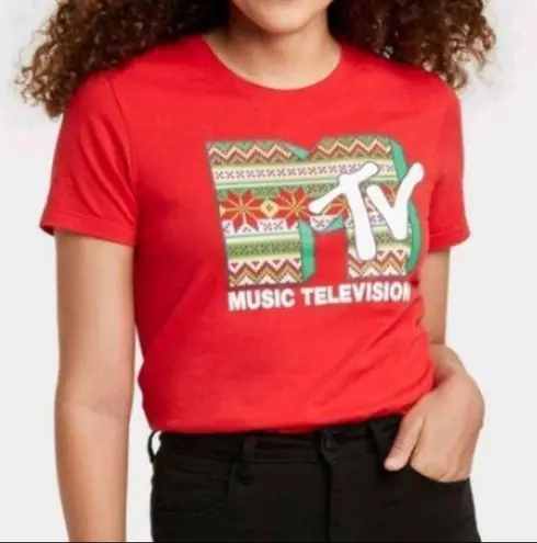 MTV Brand Womens Size Small Juniors Holiday MTV Shirt