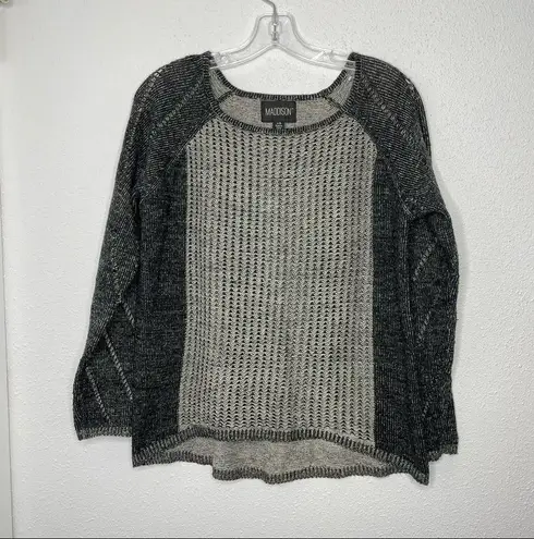 Maddison Soft Acrylic Loose Knit Sweater Top size L Gray Size L