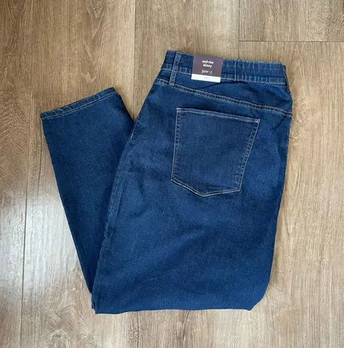 Ava & Viv NEW mid rise skinny dark wash denim jeans Comfort Women’s size 26W NWT