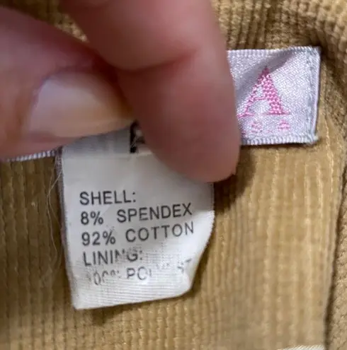 Misha Y2K Vintage Tan Corduroy Floral Embroidered Sequin Blazer Jacket Size XL