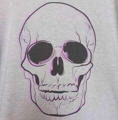 Tultex Oversized Skull Sweatshirt Crew Neck Fleece Gray Graphic Print Size XXL Unisex