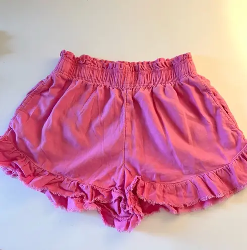 Aerie Pink Ruffle Shorts