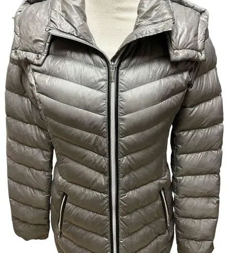 Cole Haan  Signature Puffer Jacket Womens XS Gray Quilted Down Coat