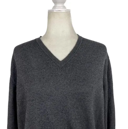Valentino Jeans Wool Blend V Neck Grandpa Pullover Sweater IT Size 56 Gray