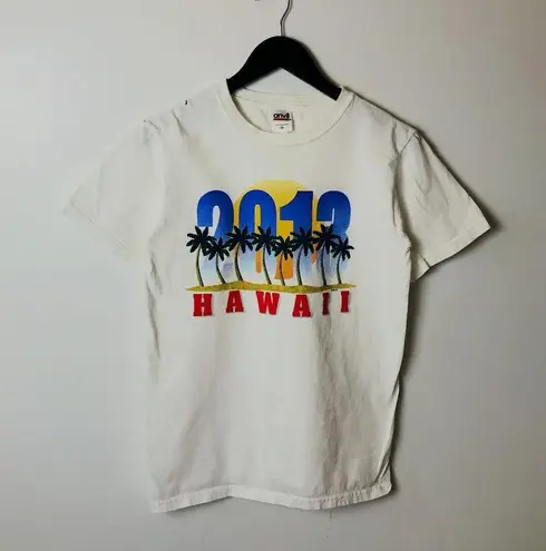 2013 Hawaii T Shirt Palm Trees Summer Graphic Tee Cotton Solid Adult White S
