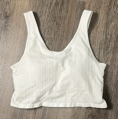 Ryka White Ribbed Padded Sports Bra Size XL