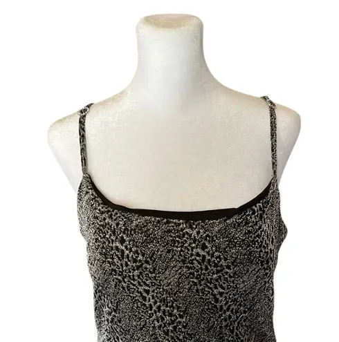 Planet Gold Black Shimmering Metallic Slip Dress Size L