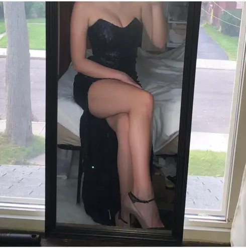 Nookie Black Strapless Sequin Dress