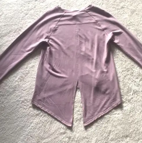 Danskin Purple Split Back Top With Thumbholes 