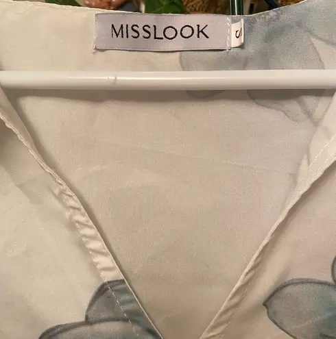 Miss Look Silk Button Up Top