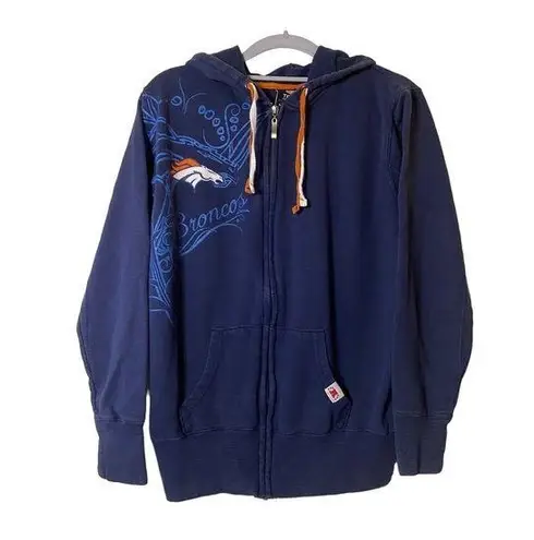 NFL Team Apparel  Denver Broncos NFL Women's‎ Full Zip Up Hoodie Sz S (PTP 19")