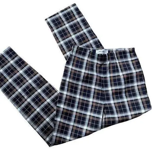 Perfect Stranger women size 6 checkered trousers black brown white high rise