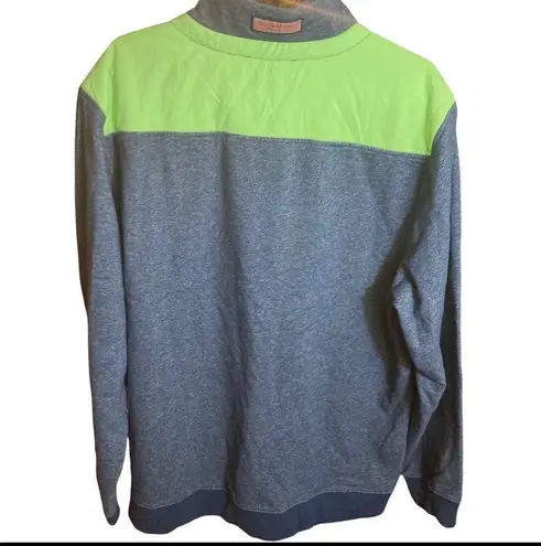 Vineyard Vines NWT 1/4 Zip Mock Pullover Shep Sweatshirt Mens XL Women’s 2XL Lime Green & Grey Unisex