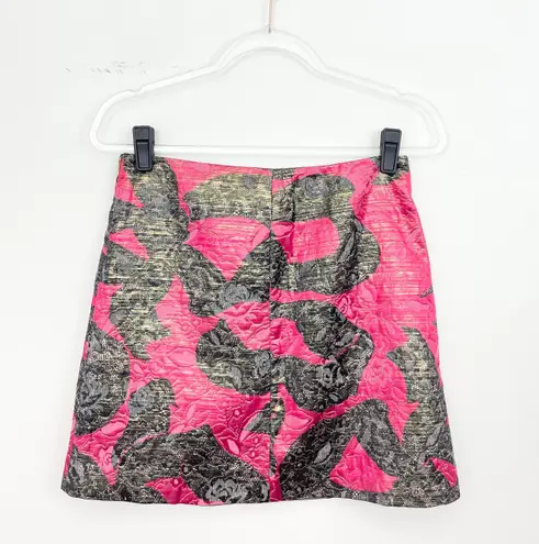 Draper James Pink and Black Metallic Jacquard Skirt