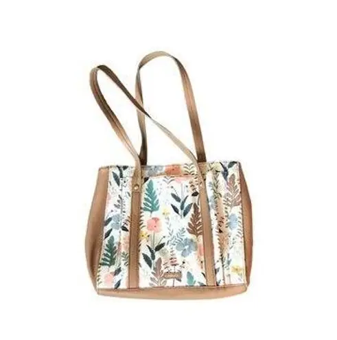 Relic  White and Brown Floral Shoulder Purse