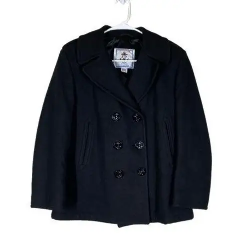 Sterlingwear Anchor Collection Military Navy Wool Blend Peacoat Black Size 12