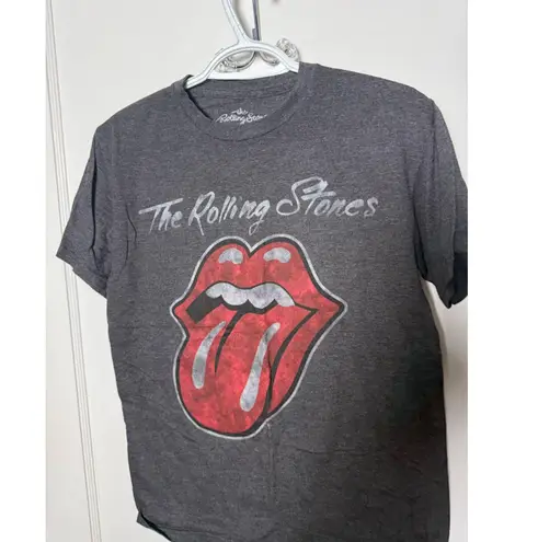 The Rolling Stones Gray Crewneck Graphic Short Sleeve Band T