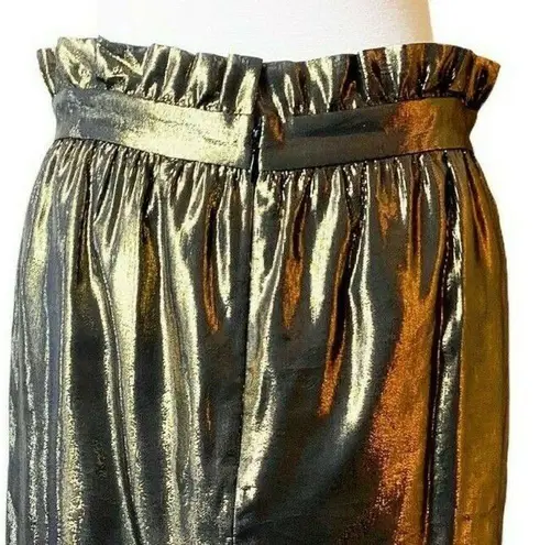 & Other Stories OTHER STORIES & LOS ANGELES ATELIER Gold Silk Mini Skirt Metallic Pockets 8 EUC