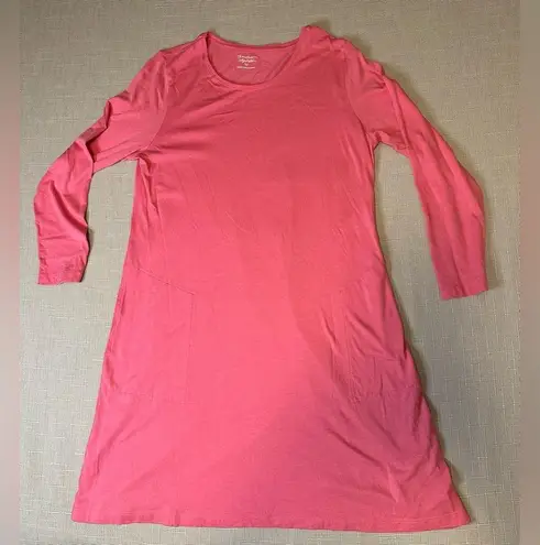 Gudrun Sjoden Pink sz MED dress organic cotton Modal long tunic Dress Pockets