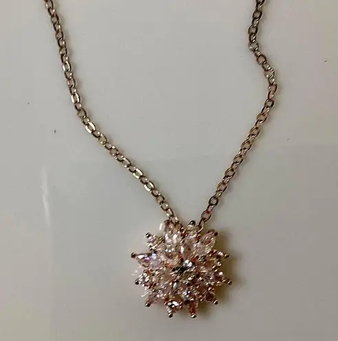 Crystal Sunflower Necklace Gold