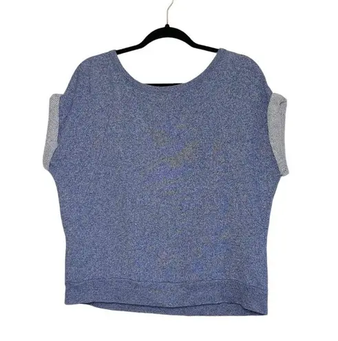 Victoria's Secret Victoria’s Secret Blue Heathered Cap Sleeve Terrycloth Sweatshirt