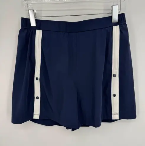 Halara  shorts women's large snap high waisted color block active blue white - Image 1