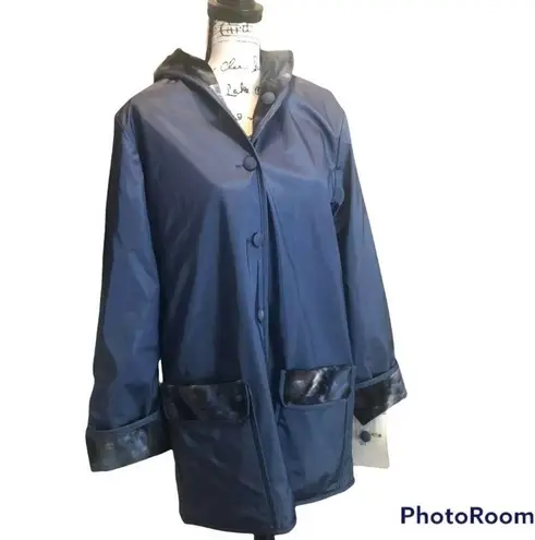 Vintage Atlantic Beach Coat Jacket Blue Size Small Rain Wind Snow Coastal