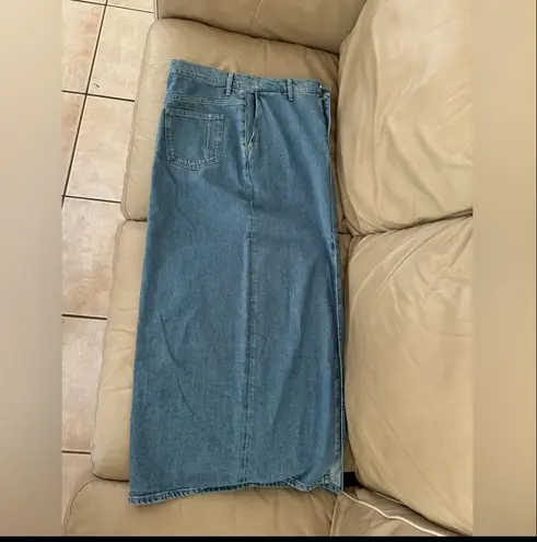 Derek Lam 10 Crosby Cotton High Rise Denim Maxi Skirt