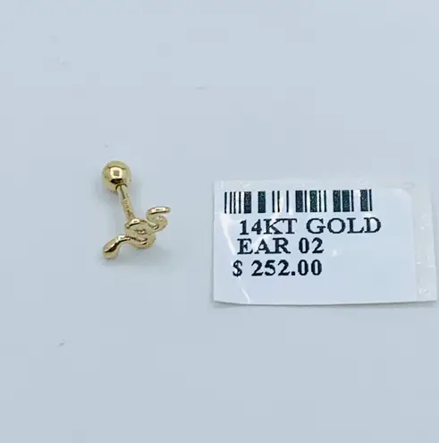 ❤️ 14k Gold stud earring Women ( one) ❤️ snake stud single earring ❤️