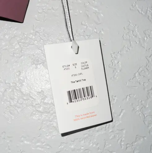 ANDIE NWT Pink Cactus Flower The Tahiti Top Size Small