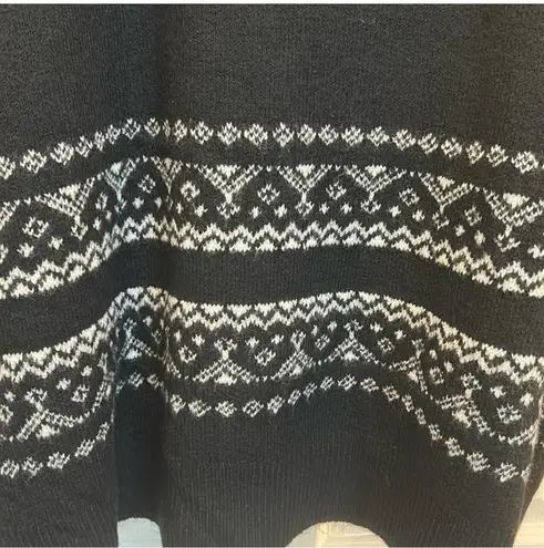 CeCe Fair Isle Jersey Knit Crew Neck Dropped Long Sleeve Pullover Sweater