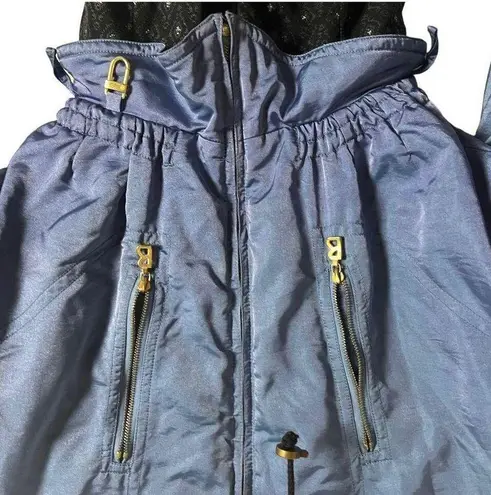 Bogner Vintage Blue Black Jacquard Nylon Ski Snow Jumpsuit Size 8