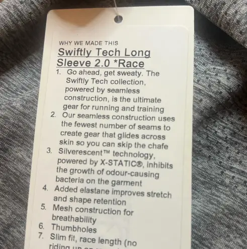 Lululemon Swiftly Tech Long Sleeve Shirt 2.0 Race Length