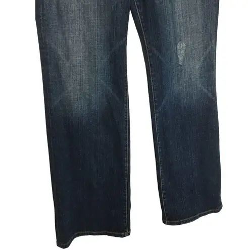 Seven7  Mid Rise Flare Leg Light Distressing Wiskering Denim Jeans Womens Blue 12