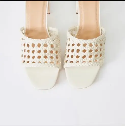 JustFab Harlowe  Birch woven heeled sandals