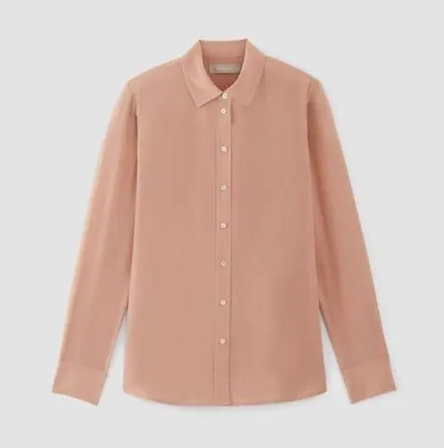 Everlane NWOT  Women Blush Pink Clean Silk Relaxed Shirt Button Down Size XS