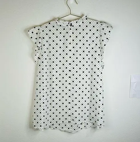 Sweet Rain Women’s 1X Polka Dot Ruffle Sleeve Blouse Flowy Lightweight Plus Size