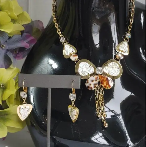 Unique Gold Butterfly Statement Necklace Set