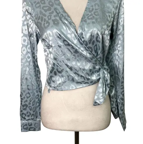 VERO MODA Vero Mada Something New Women's Mia Satin Long Sleeve Wrap Top S NWT